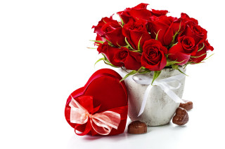 Romantic roses chocolate vase heart - rose free wallpaper