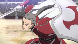 Man red white outfit sword 4 - a crowd of people free wallpaper