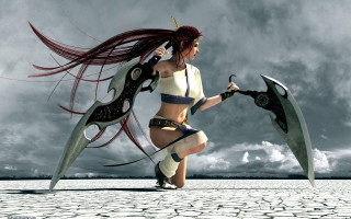Woman large swords hands sword - her hand and a sword free wallpaper