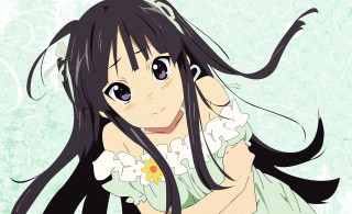 Girl flower smile black hair - a flower free wallpaper