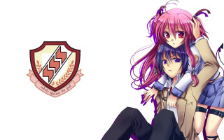 Anime girls sitting white background 5 - a couple of anime girls sitting next free wallpaper