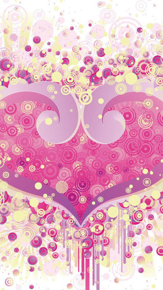 Heart swirls bubbles pink purple - color free wallpaper
