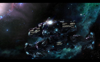 Spaceship galaxy stars dust float - star and dust free wallpaper