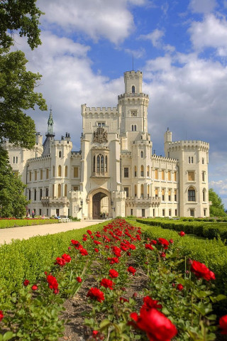 Castle flowers path leading front - boleslaw cybi free wallpaper