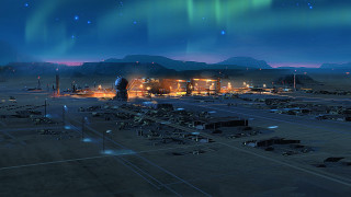 Futuristic city lights buildings cars - car free wallpaper