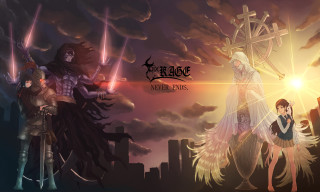 Anime couple city skyline cross - a cross free wallpaper