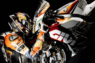 Motorcycle colorful numbers side back - digital painting free wallpaper
