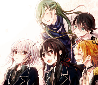 Anime characters group flower wall - wall free wallpaper