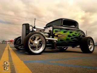 Black green hot rod street - hot free wallpaper