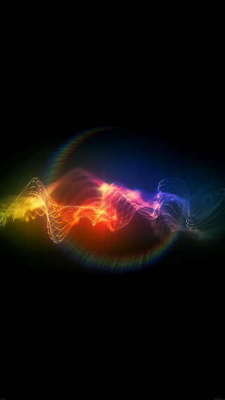 Rainbow colored wave black background - wave free wallpaper