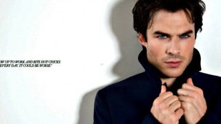 Man black jacket posing hands - the wall behind free wallpaper