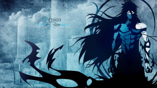 Demon hair face blue background 2 - gothic art free wallpaper for desktop