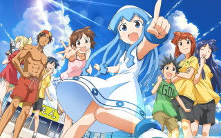 Anime characters group blue sky 15 - a blue sky free wallpaper