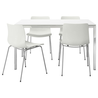 White table four chairs around - a white table free wallpaper