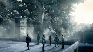 People roof city skyline explosion - huge free wallpaper