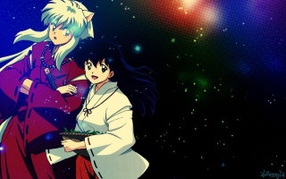 Anime characters space background stars 2 - anime visual free wallpaper