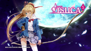 Girl school uniform full moon - a bow free wallpaper