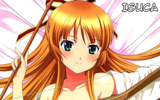 Girl long hair bow arrow 2 - long hair holding free wallpaper