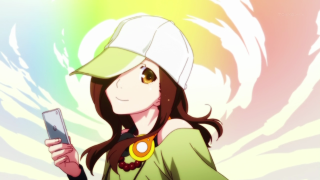 Woman hat cell phone smile - a woman in a hat holding free wallpaper