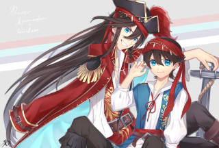 Anime couple bench sword pirate - a bench free wallpaper