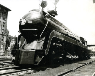 Train city tracks monochrome precisionism - elbridge ayer burbank free wallpaper