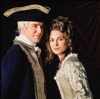 Romanticism period costumes poster blackbackground - a man and a woman free wallpaper