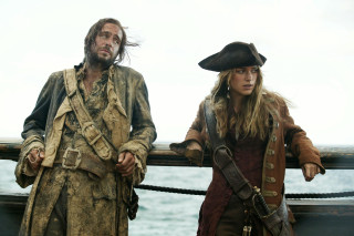 Pirate costume man woman boat - impressionist free wallpaper