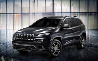 Black jeep glass wall building - a black jeep free wallpaper