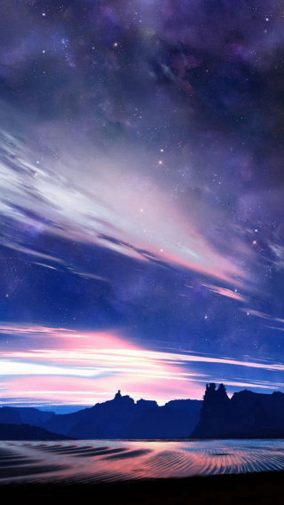 Night sky stars clouds mountains 5 - a night sky free wallpaper