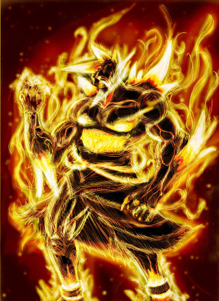 Fiery sword man red background - league of legends concept art free wallpaper