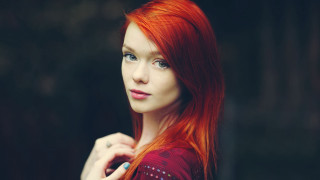 Woman red hair blue eyes 9 - blue eye free wallpaper