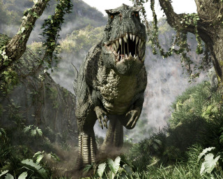 Large dinosaur mouth open forest - its mouth free wallpaper