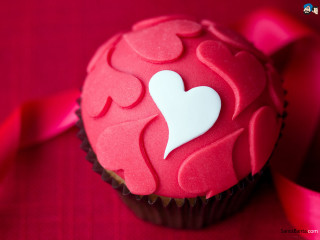 Cupcake heart table pink ribbon - a pink bow free wallpaper