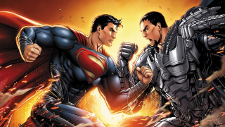 Supermans fighting fire batman statue - comic book free wallpaper