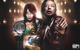 Man woman wrestling belt stage - neodada free wallpaper