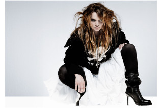 Gothic fashion portrait longhair blackboots - contemporary free wallpaper for desktop