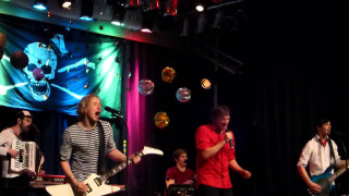 Stage guitarists performance microphone banner - stage free wallpaper