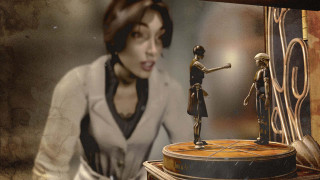 Statue man woman table clock - an art deco sculpture free wallpaper