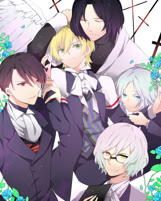 Anime white hair glasses group - vivid free wallpaper