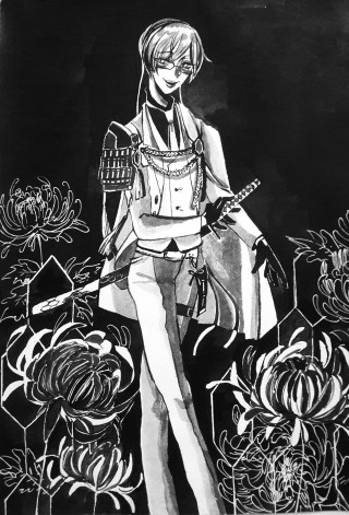 Woman guitar flowers background drawing - a guitar free wallpaper