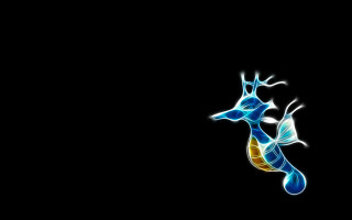 Blue yellow dragon black background 2 - left free wallpaper
