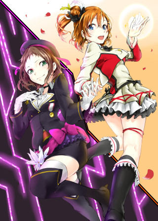 Anime girls short skirts top - a bow free wallpaper