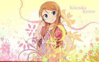 Girl long hair flowery background - flowery free wallpaper