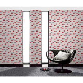 Chair wall red grey pattern - de stijl free wallpaper