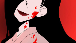Woman blood face closed eyes - a bun free wallpaper