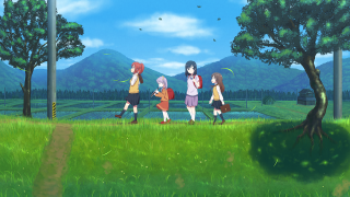 Girls walking lush green field - a group of girls free wallpaper