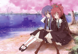 Anime girls tree branch snow - a tree branch in the snow free wallpaper