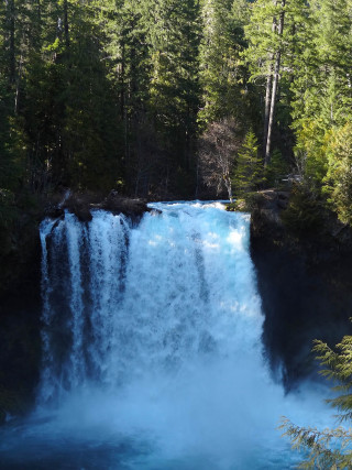 Large waterfall blue waterfall forest - a large waterfall free wallpaper