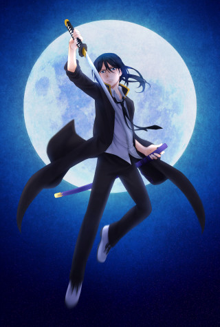 Woman suit tie flying knife - a knife free wallpaper