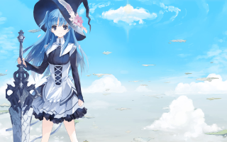 Girl dress hat sword holding - a sword and a hat free wallpaper